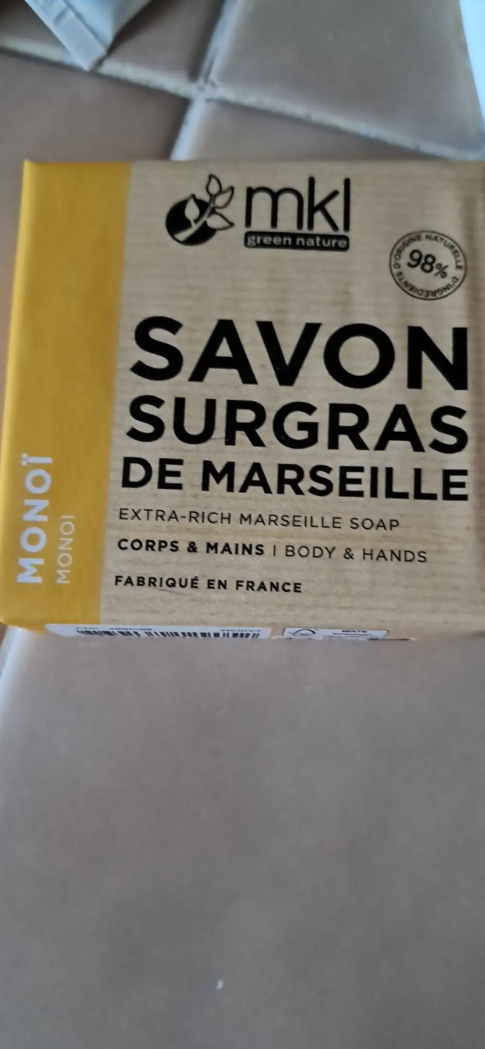 MKL GREEN NATURE - Savon surgras de Marseille monoï corps & mains