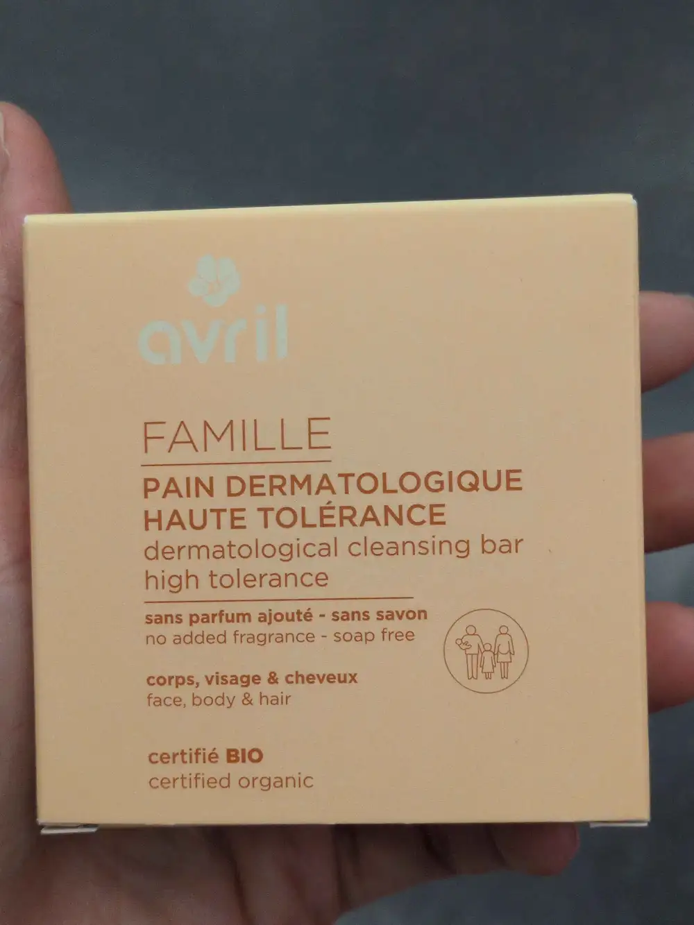AVRIL - Savon pain dermatologique corps, visage et cheveux