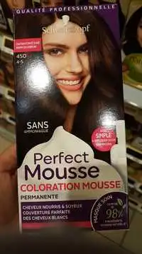 SCHWARZKOPF - Perfect mousse - Coloration mousse 450 4-5 chatain foncé doré