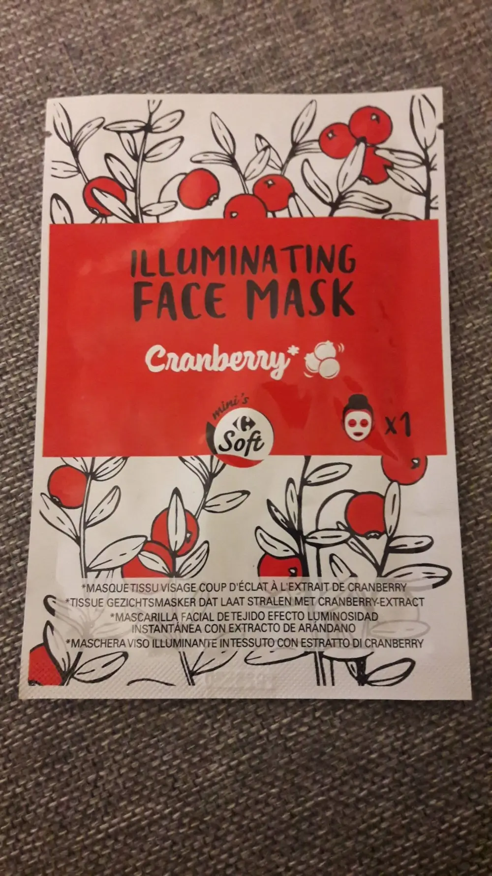 CARREFOUR - Soft Cranberry - Masque tissu visage