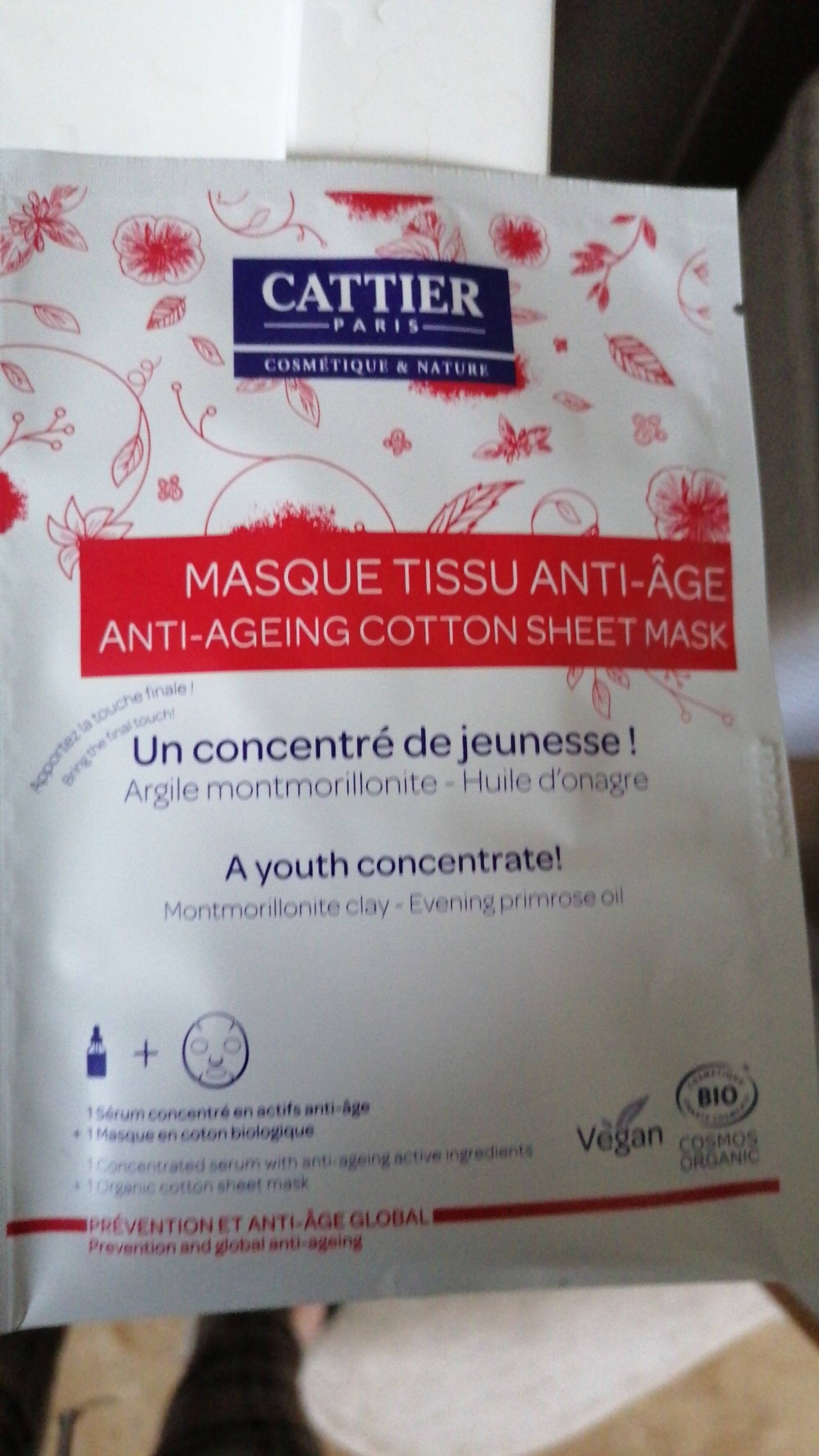 CATTIER PARIS - Masque tissu anti-âge bio