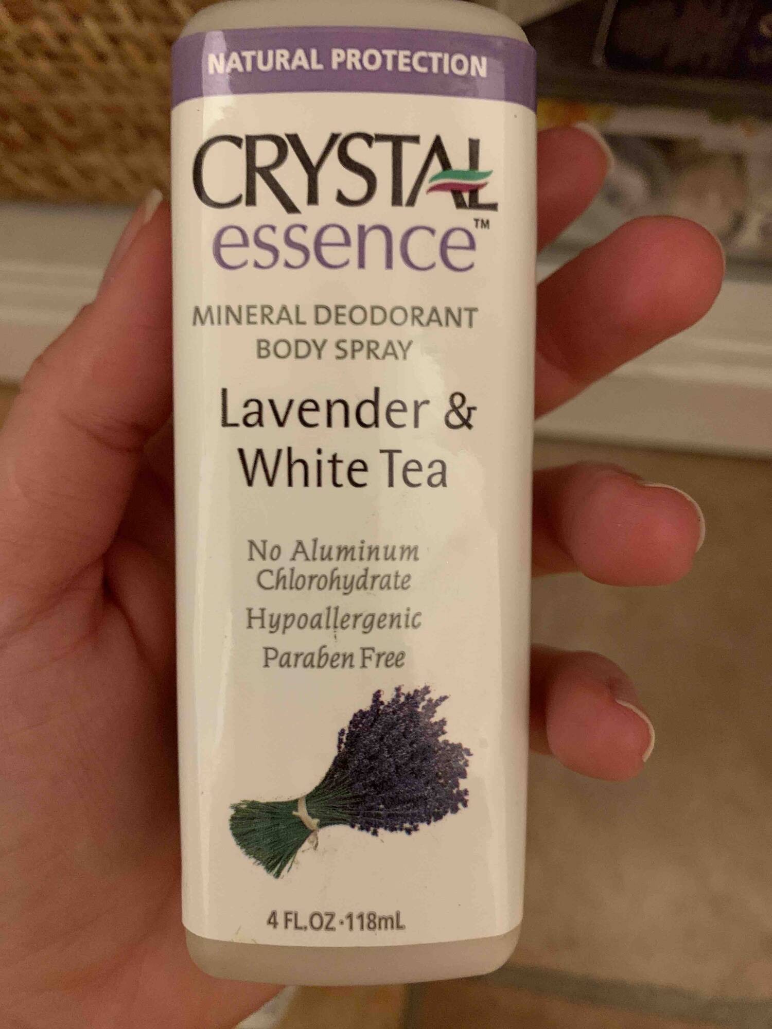 CRYSTAL ESSENCE - Lavender & White tea - Mineral deodorant body spray