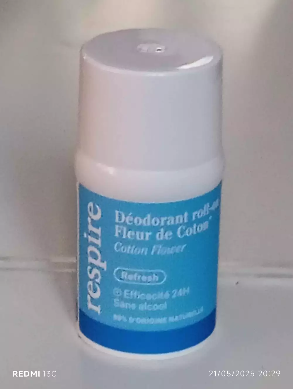 RESPIRE - Déodorant roll-on fleur de coton 24h