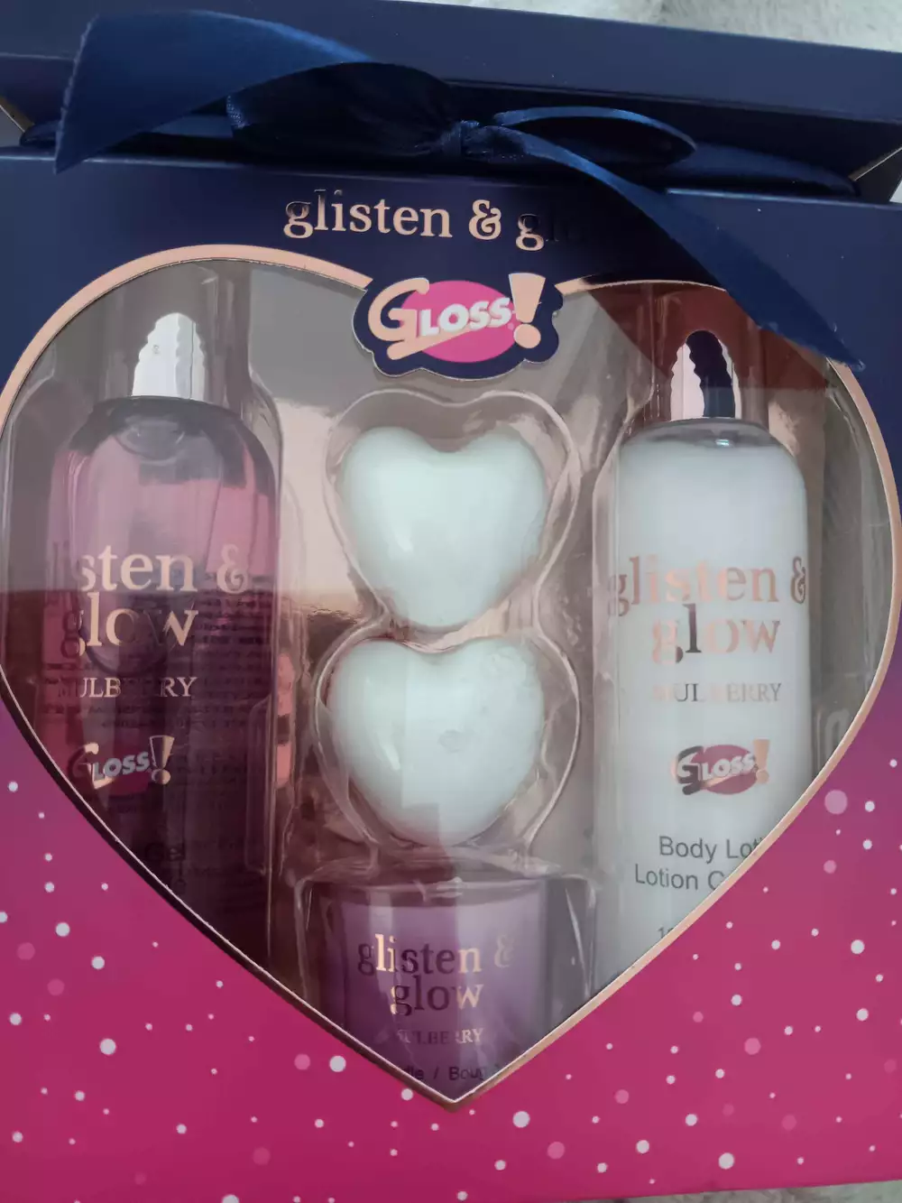 GLOSS - Glisten & glow - Coffret shower gel, body lotion, bath fizzer