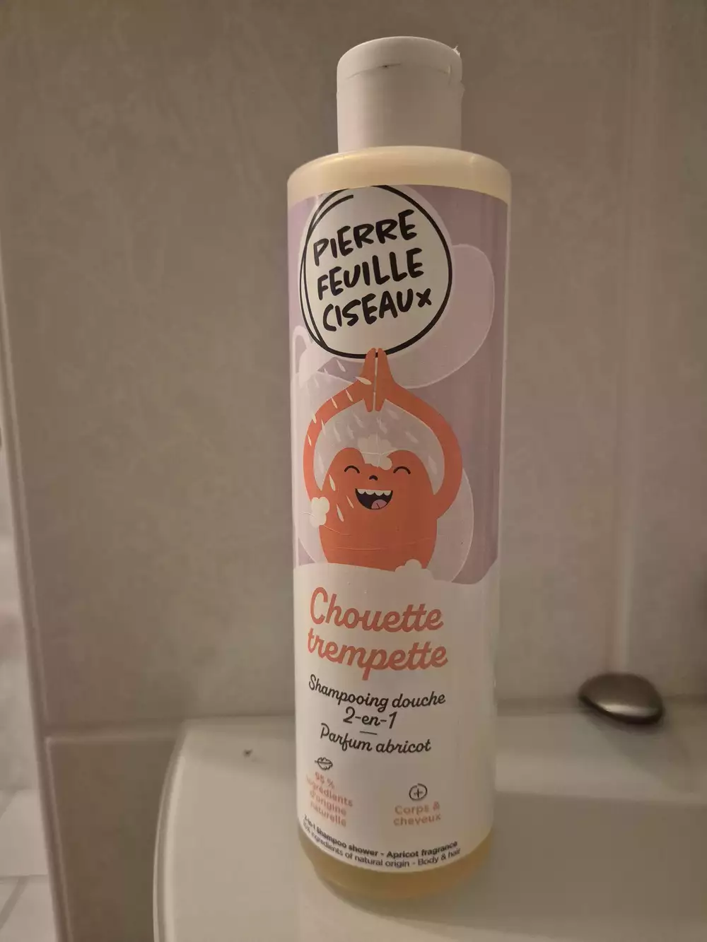 PIERRE FEUILLE CISEAUX - Chouette trempette - Shampooing douche 2-en-1 parfum abricot
