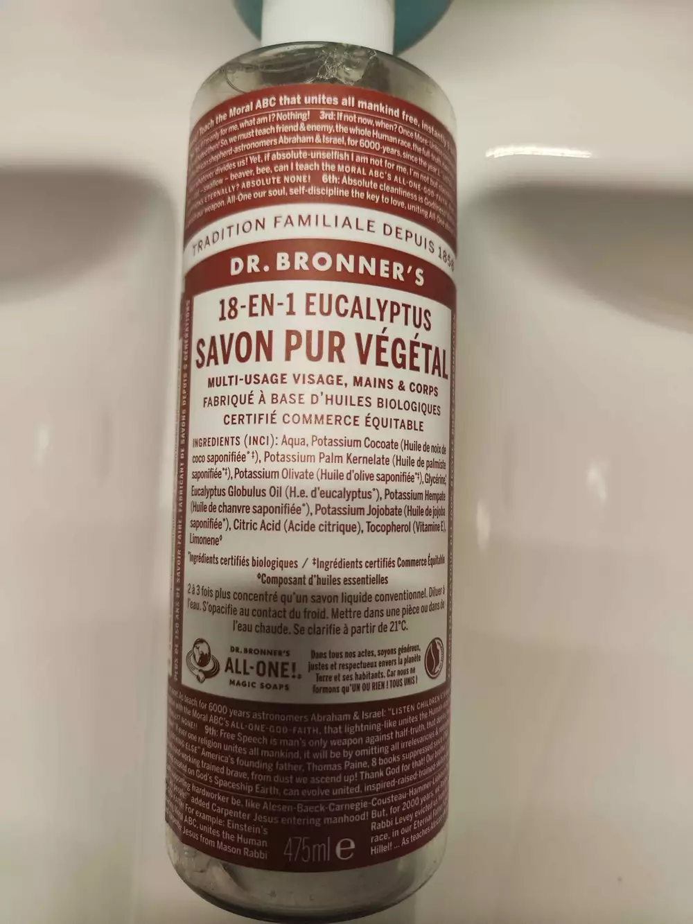 DR. BRONNER'S - Savon pur végétal 18-en-1 eucalyptus 