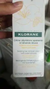 KLORANE - Crème dépilatoire apaisante à l'amande douce