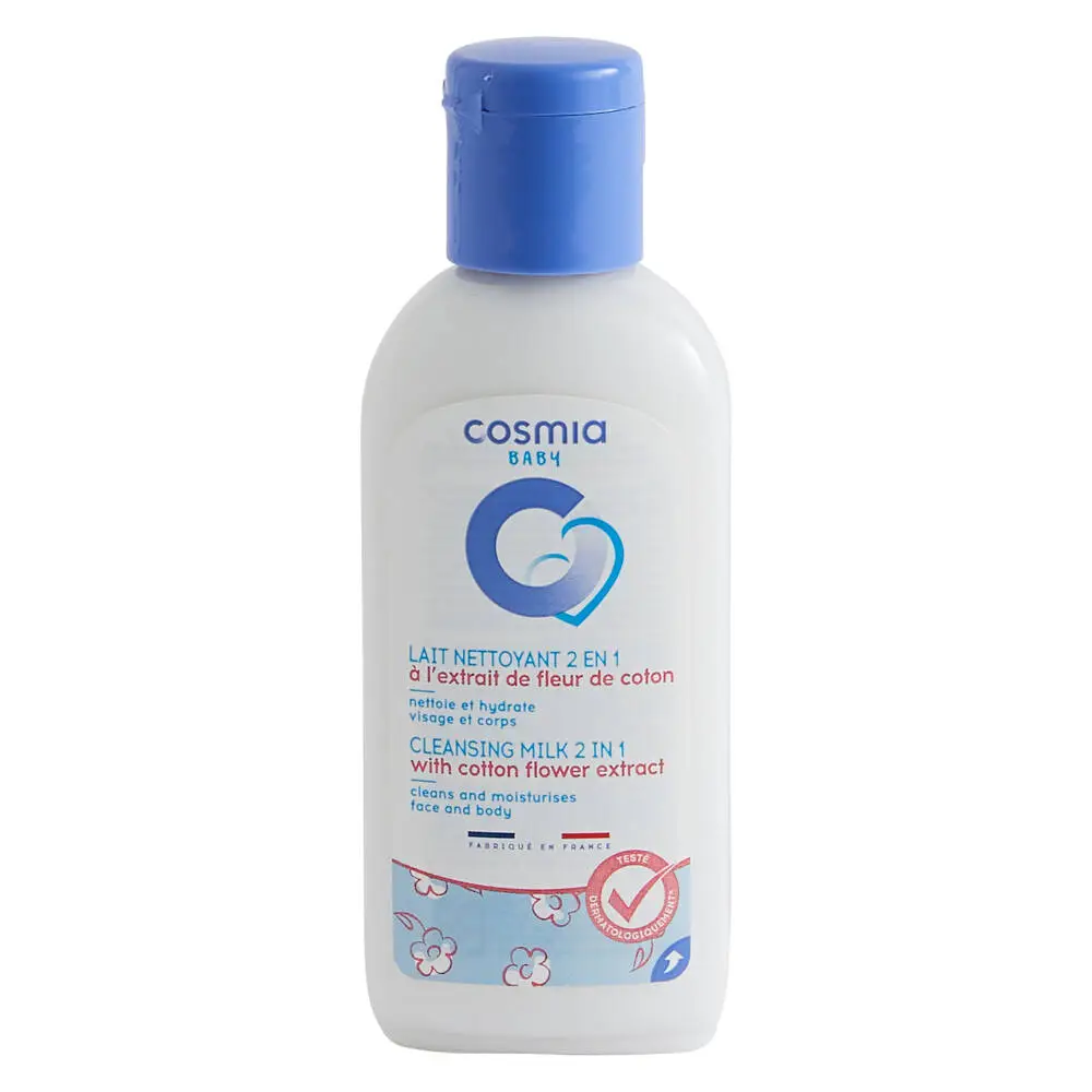 COSMIA BY AUCHAN - COSMIA B - lait nettoyant - à l'extrait de fleur de coton - bébé - 75ML