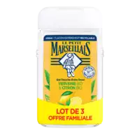 LE PETIT MARSEILLAIS - LE PETIT MARSEILLAIS Gel Douche extra doux verveine bio & citron bio LE PETIT MARSEILLAIS lot3x250ml