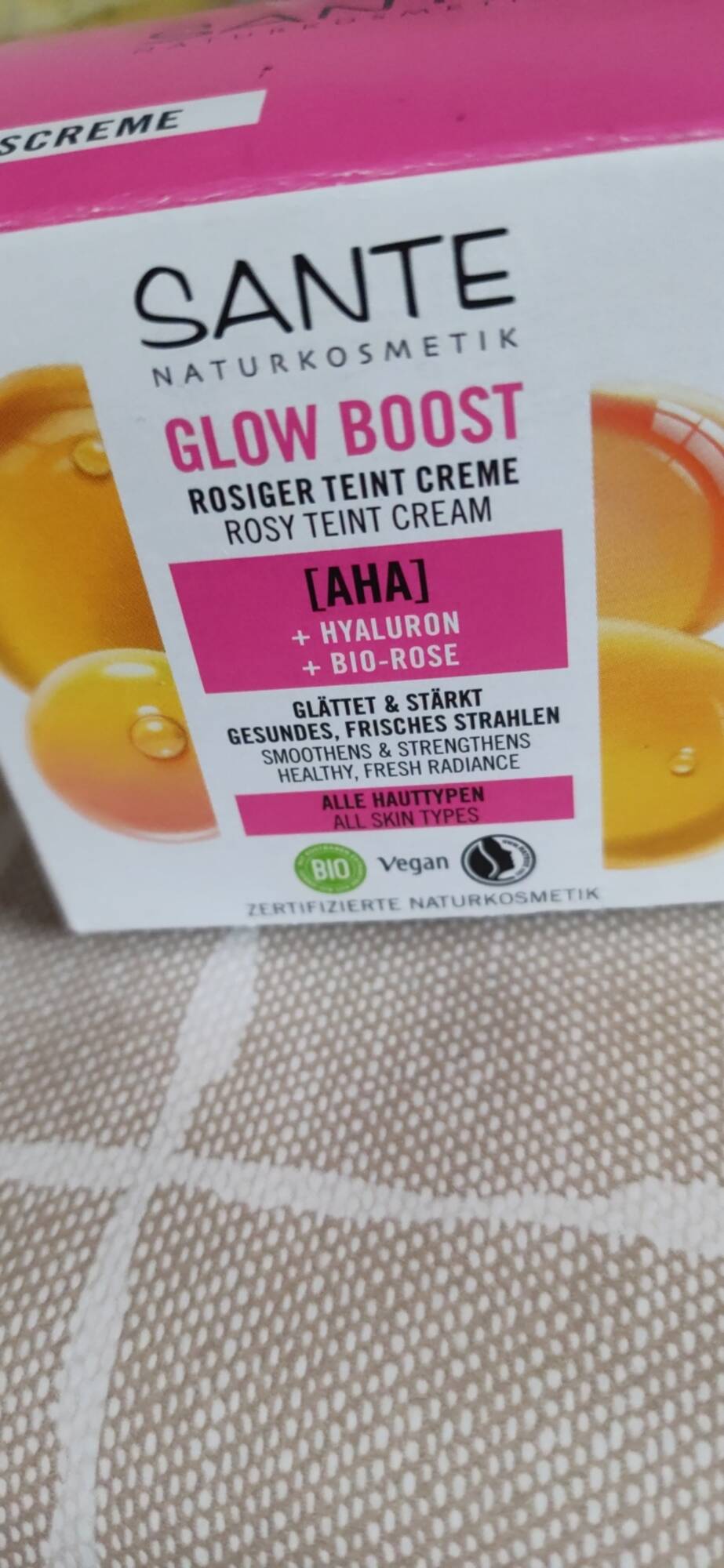 SANTE NATURKOSMETIK - Glow boost - Rosy teint cream