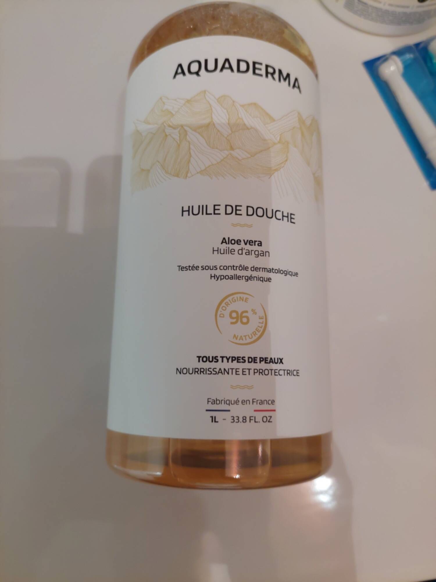 AQUADERMA - Huile de douche aloe vera et huile d'argan