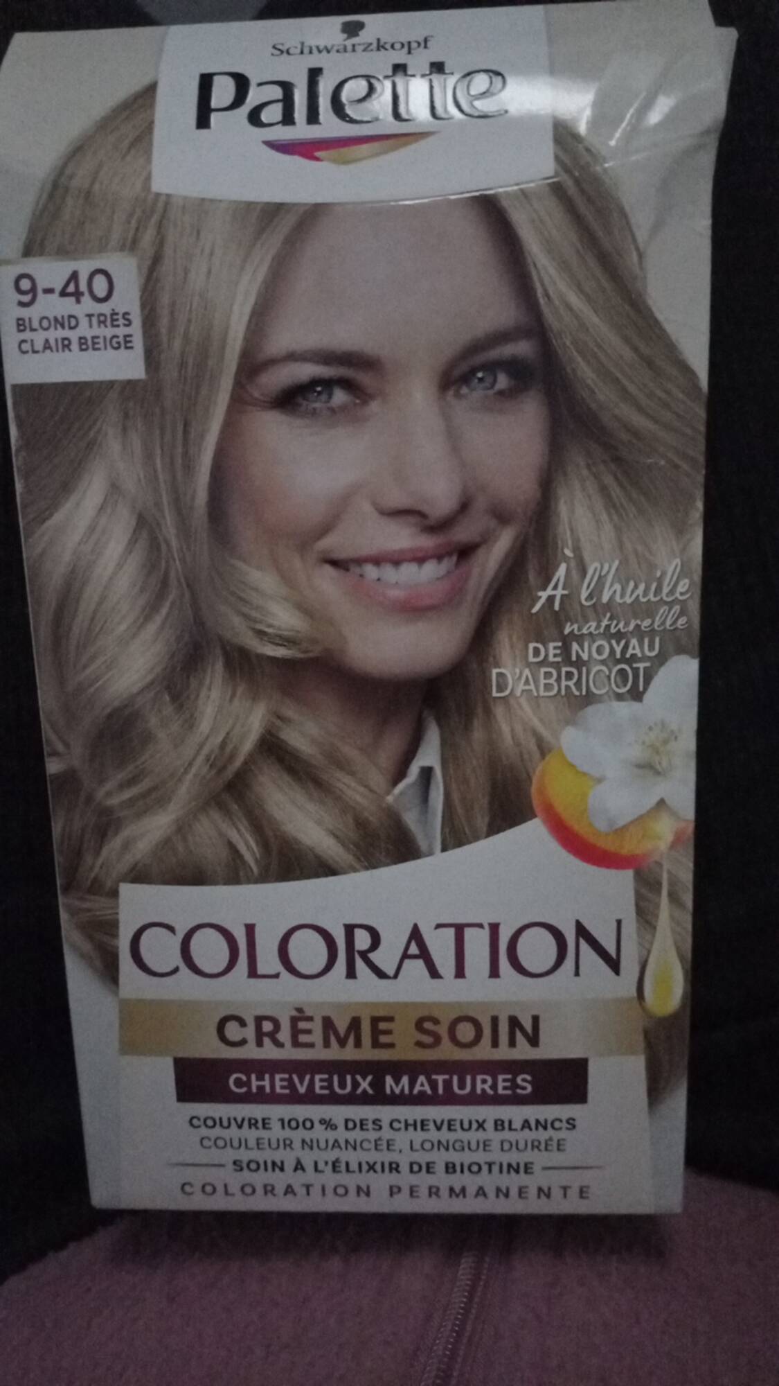 PALETTE - Cheveux matures  - Coloration crème soin 9-40 blond très clair beige