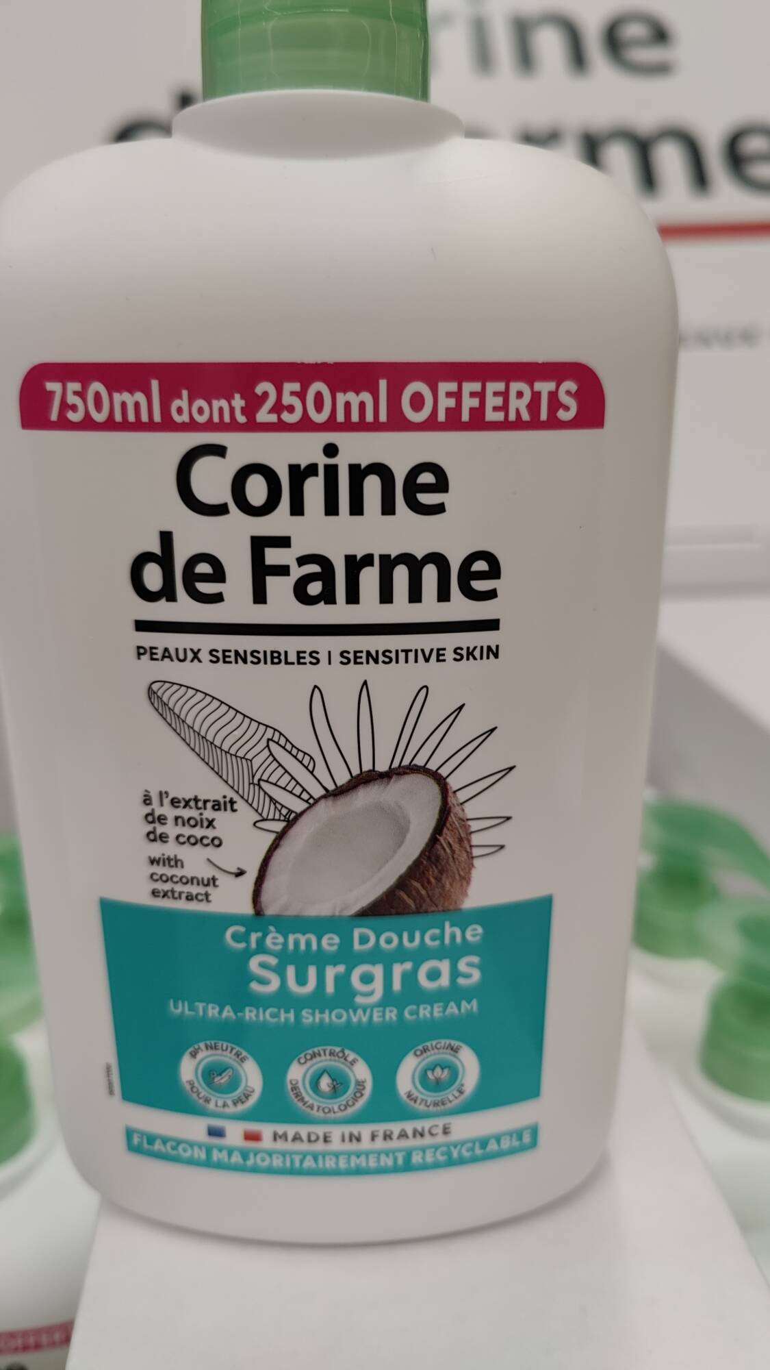 CORINE DE FARME - Crème douche surgras noix de coco