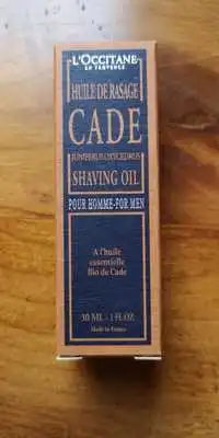 L'OCCITANE - Cade - Huile de rasage pour homme