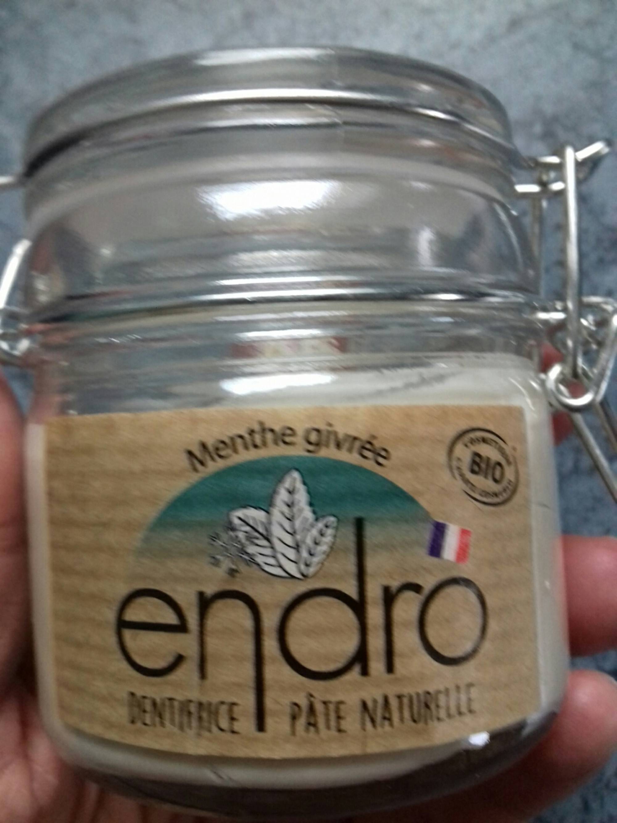 ENDRO - Dentifrice pâte naturelle menthe givrée