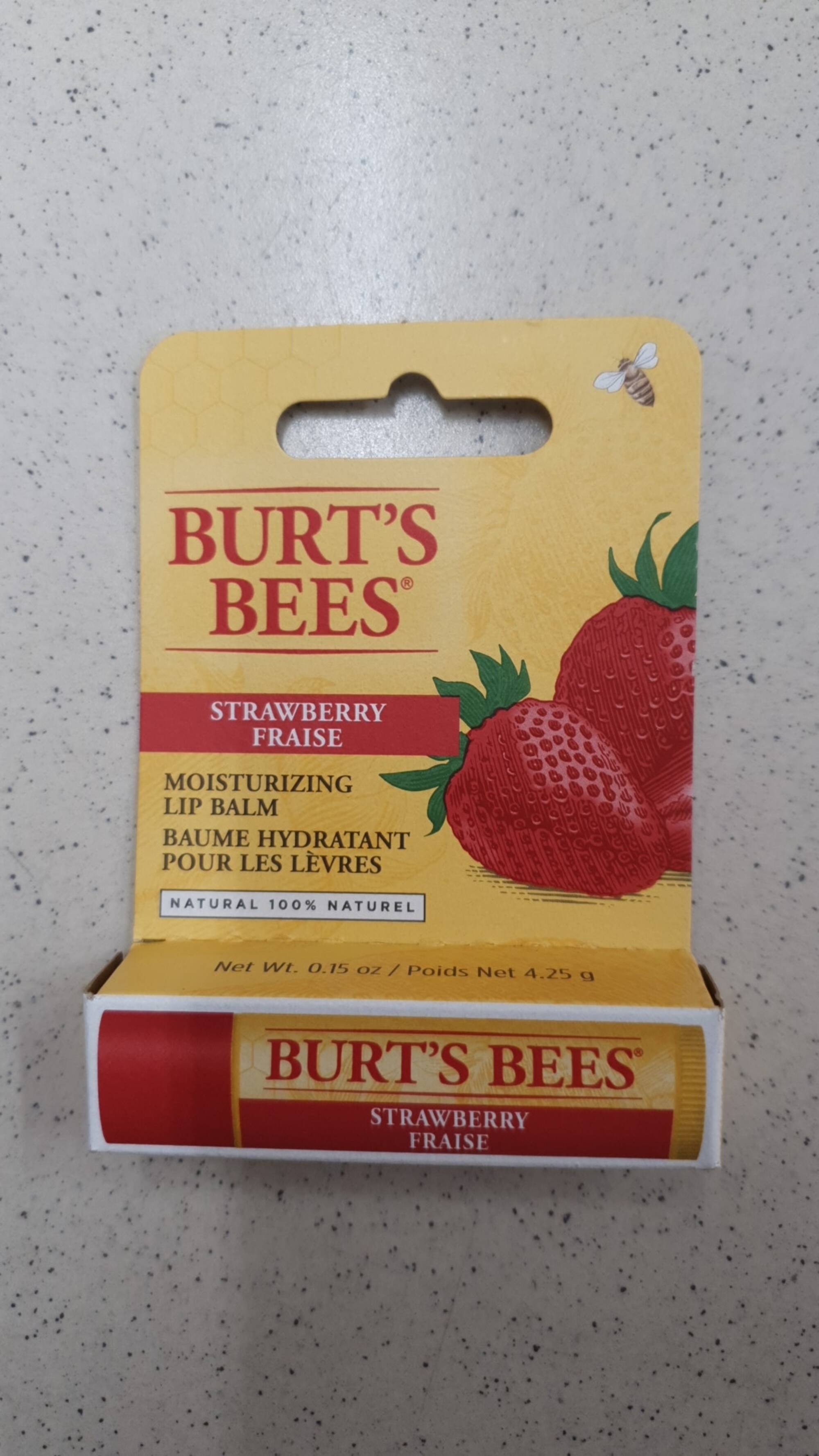 BURT'S BEES - Fraise - Baume hydratant pour les lèvres