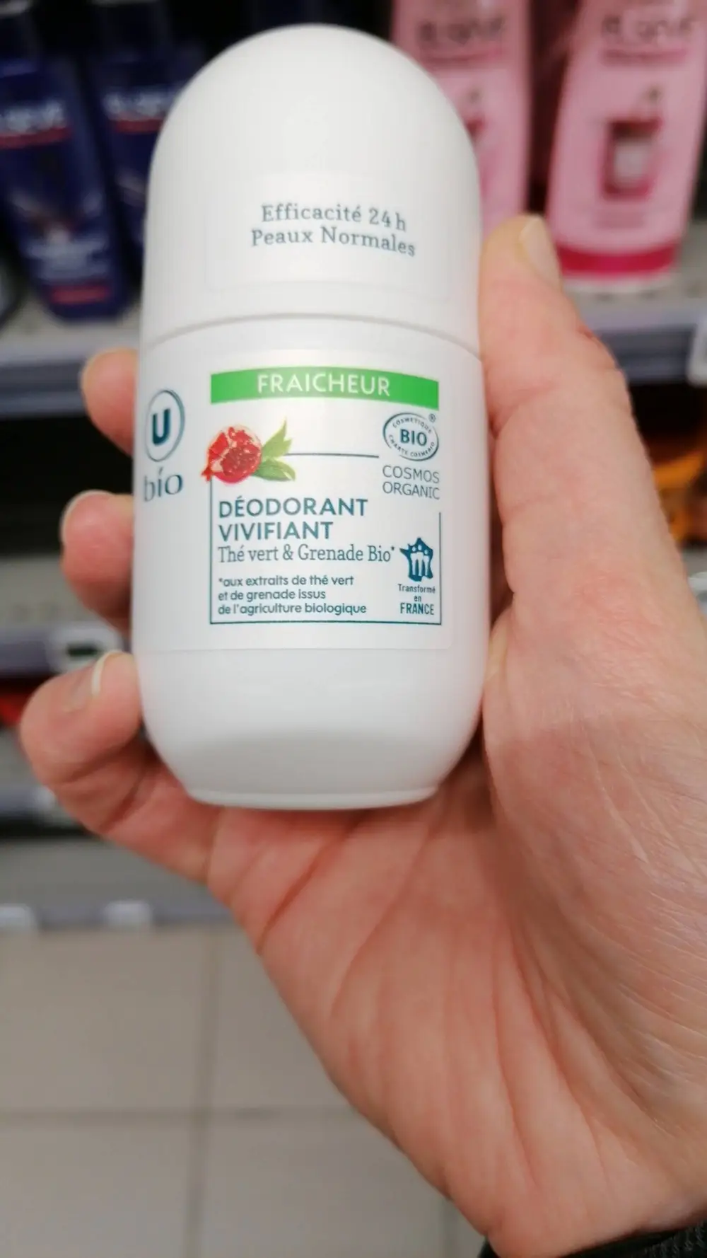 U - Déodorant vivifiant - Thé vert & Grenade Bio