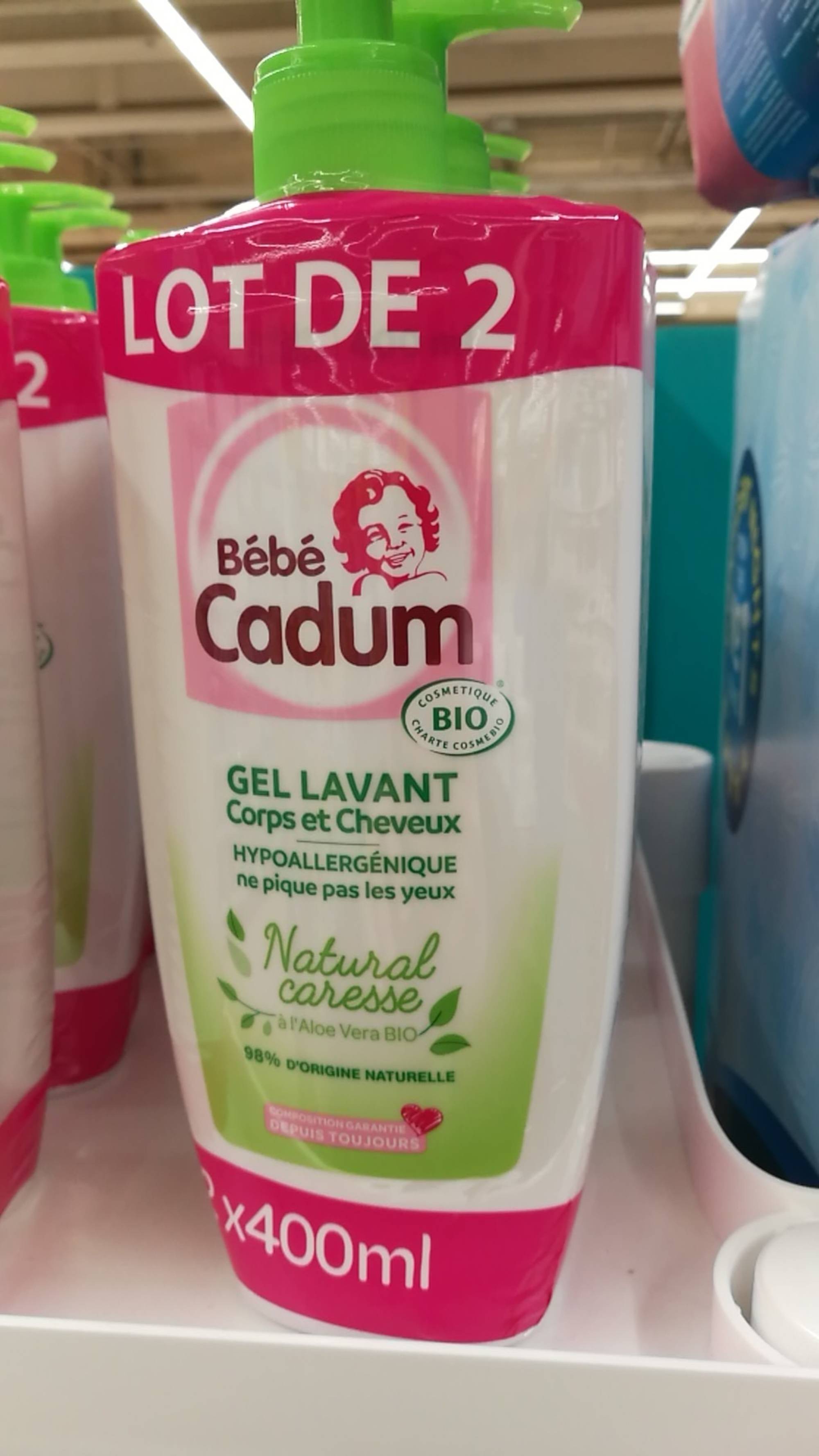 CADUM - Bébé cadum - Gel lavant corps et cheveux natural caresse