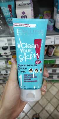 EVELINE COSMETICS - Clean your skin - 3in1 Facial wash gel & scrub & mask