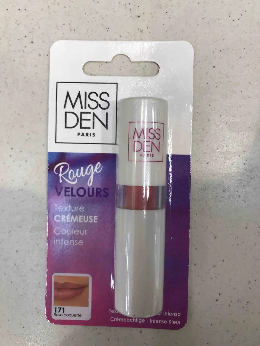 MISS DEN - Rouge velours texture crémeuse couleur intense 171 rose coquette