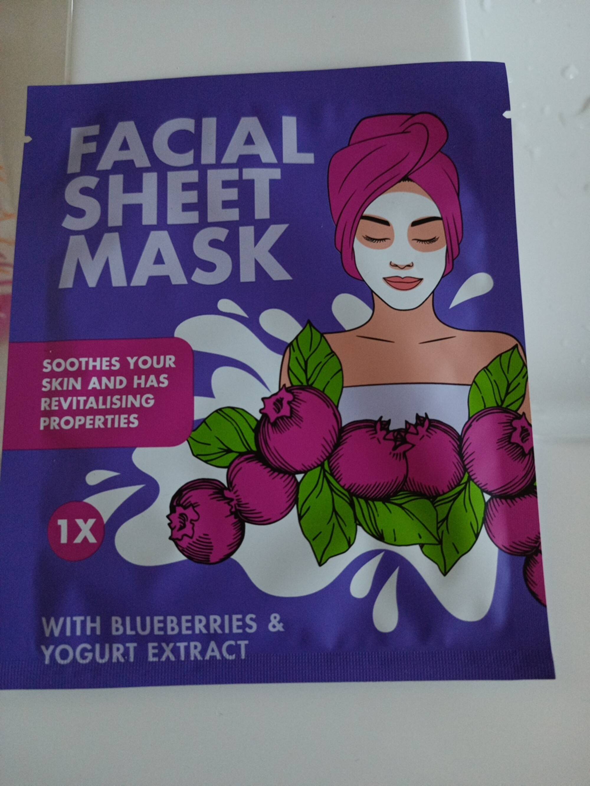 DAYES - Facial sheet mask with blueberries & yogurt extract
