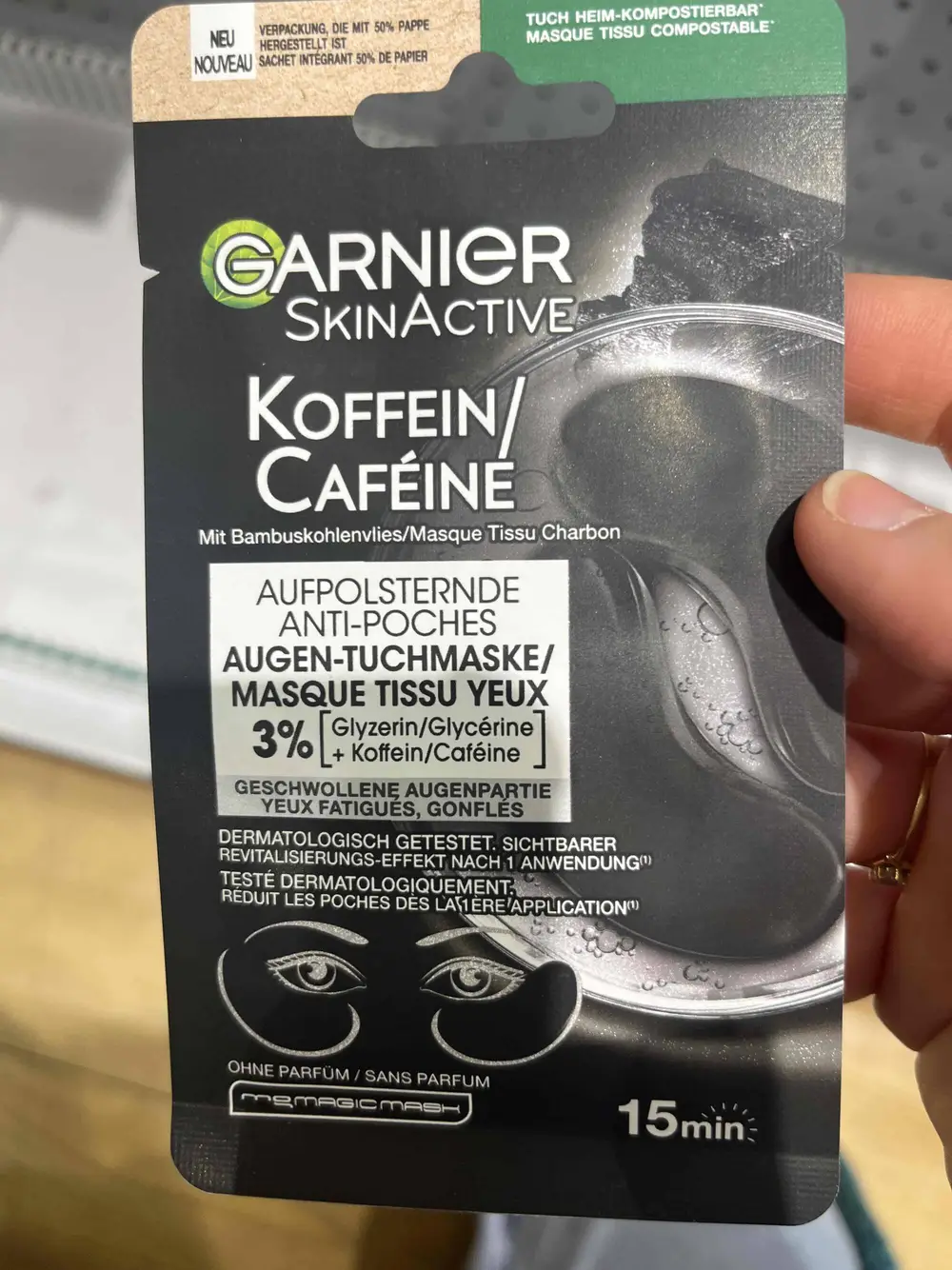 GARNIER - Caféine - Masque tissu yeux