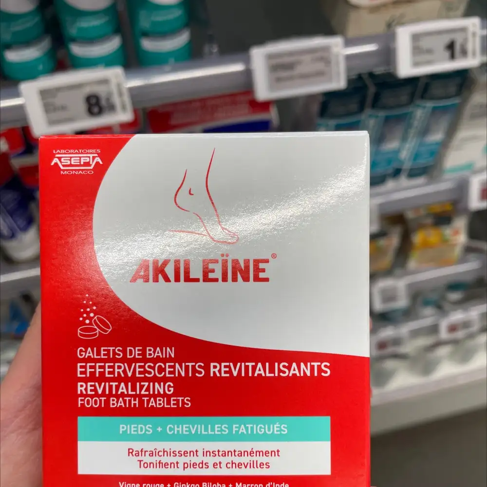 AKILÉINE - Galets de bain effervescents revitalisants pieds + chevilles fatigués
