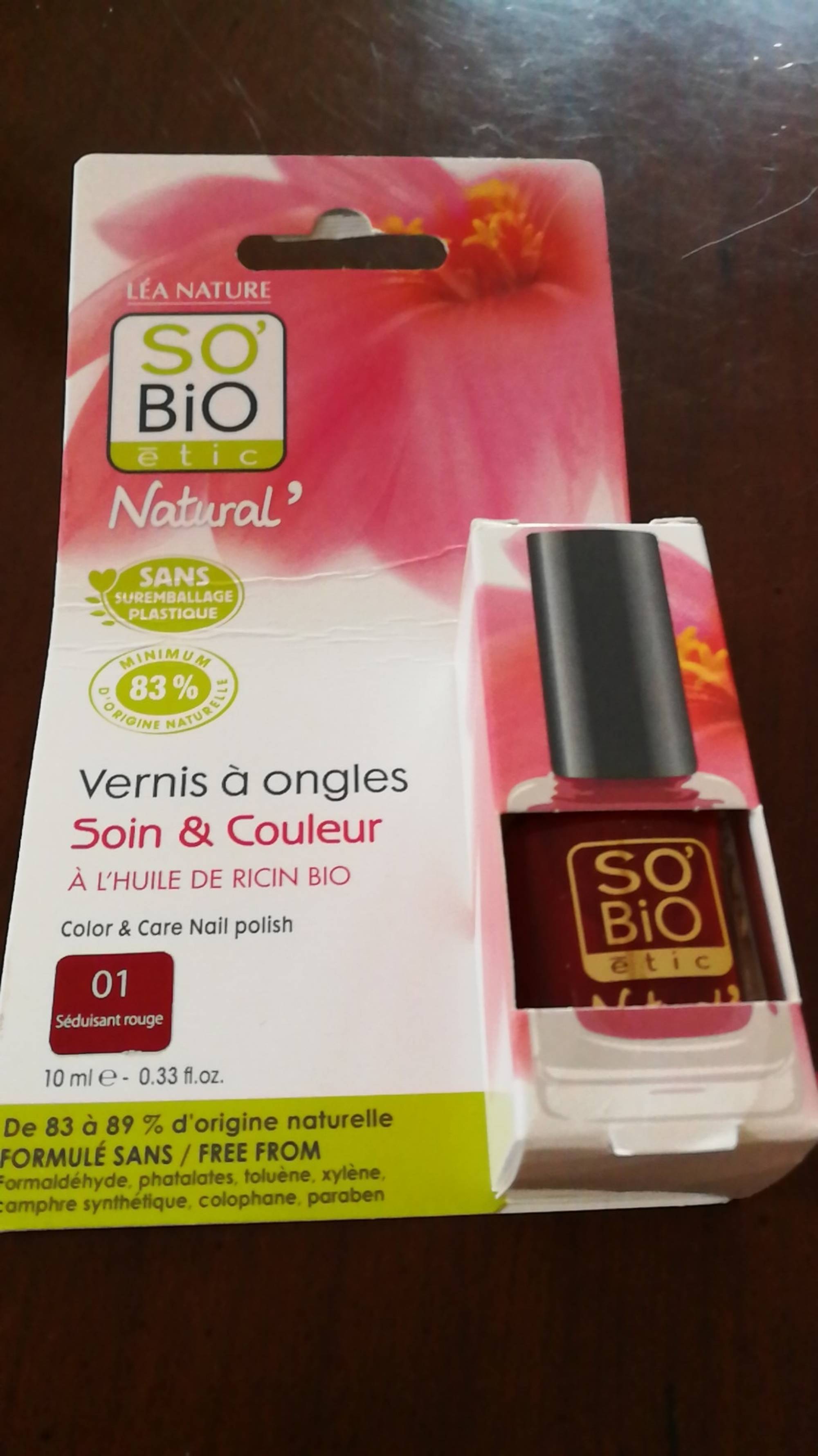 Vernis a ongles 07 Rouge Velours So Bio etic 10ml