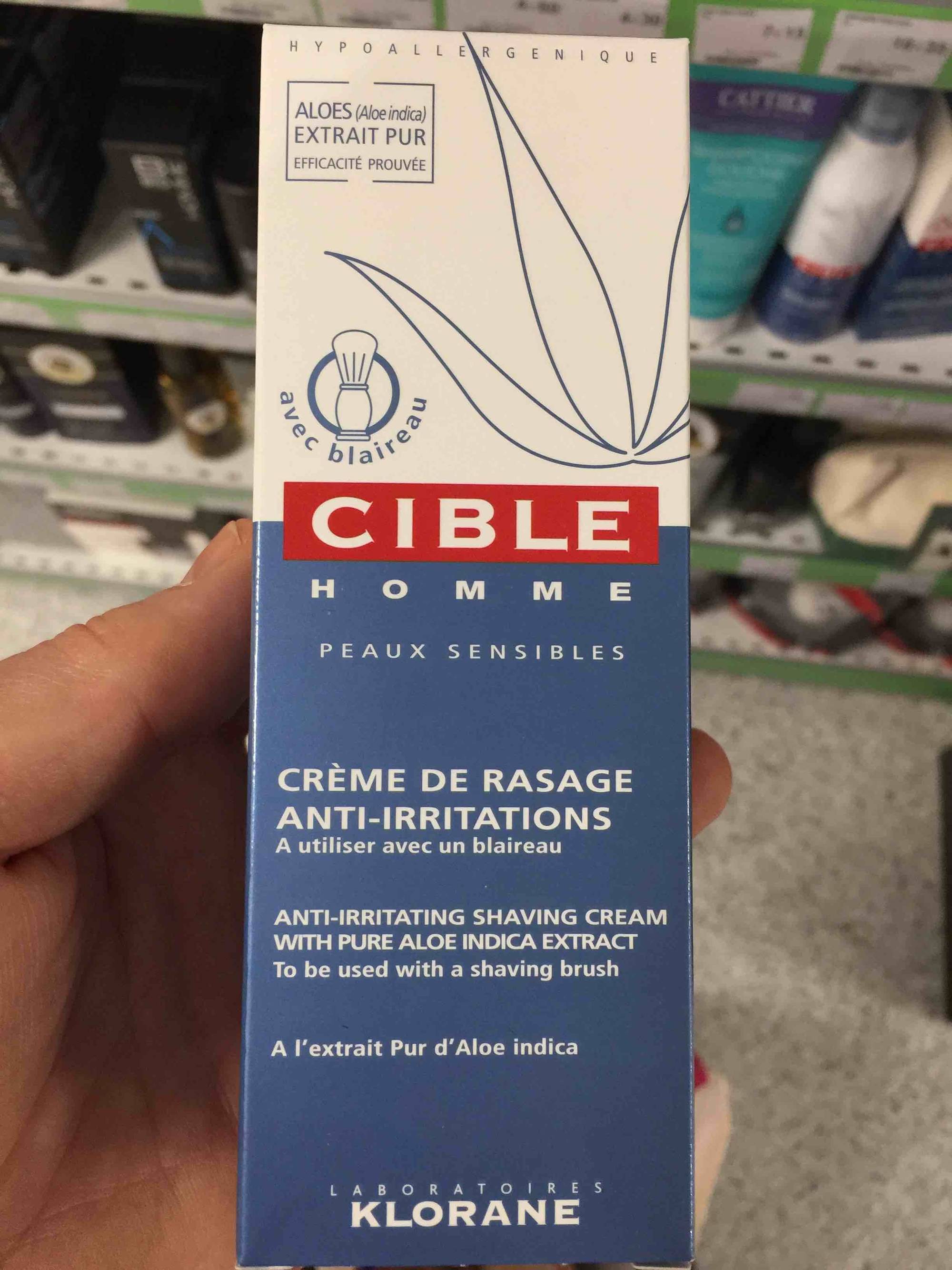 KLORANE - Cible homme - Crème de rasage anti-irritations