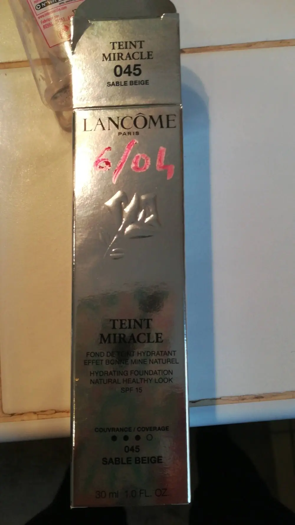 LANCÔME - Teint miracle - Fond de teint hydratant 045 sable beige