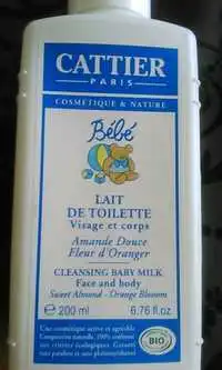 CATTIER - Bébé - Lait de toilette