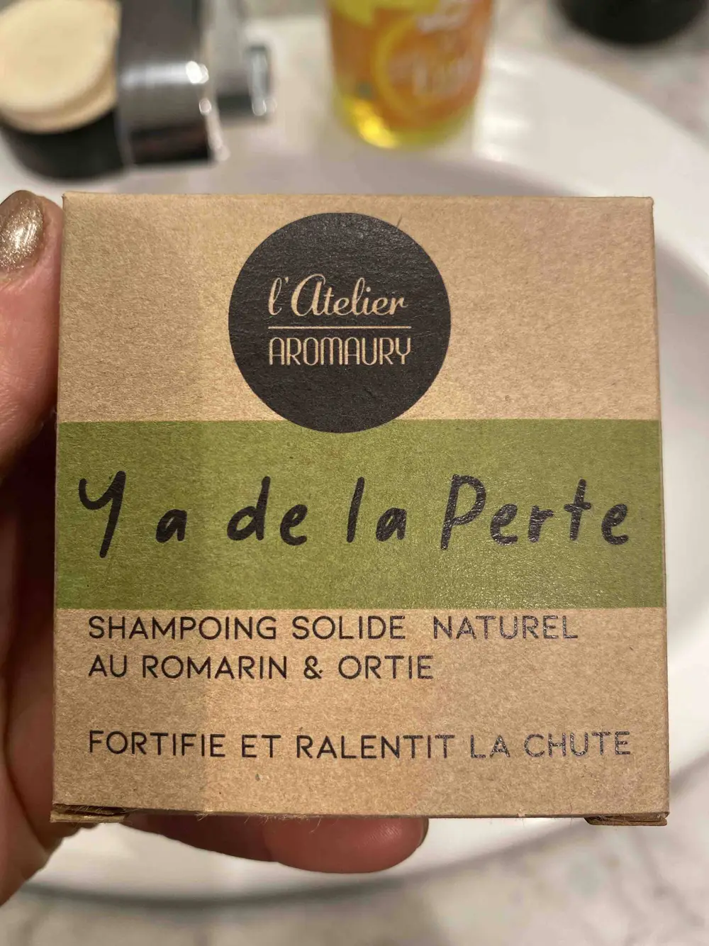 L'ATELIER AROMAURY - Y a de la Perte - Shampoing solide naturel au Romarin & Ortie