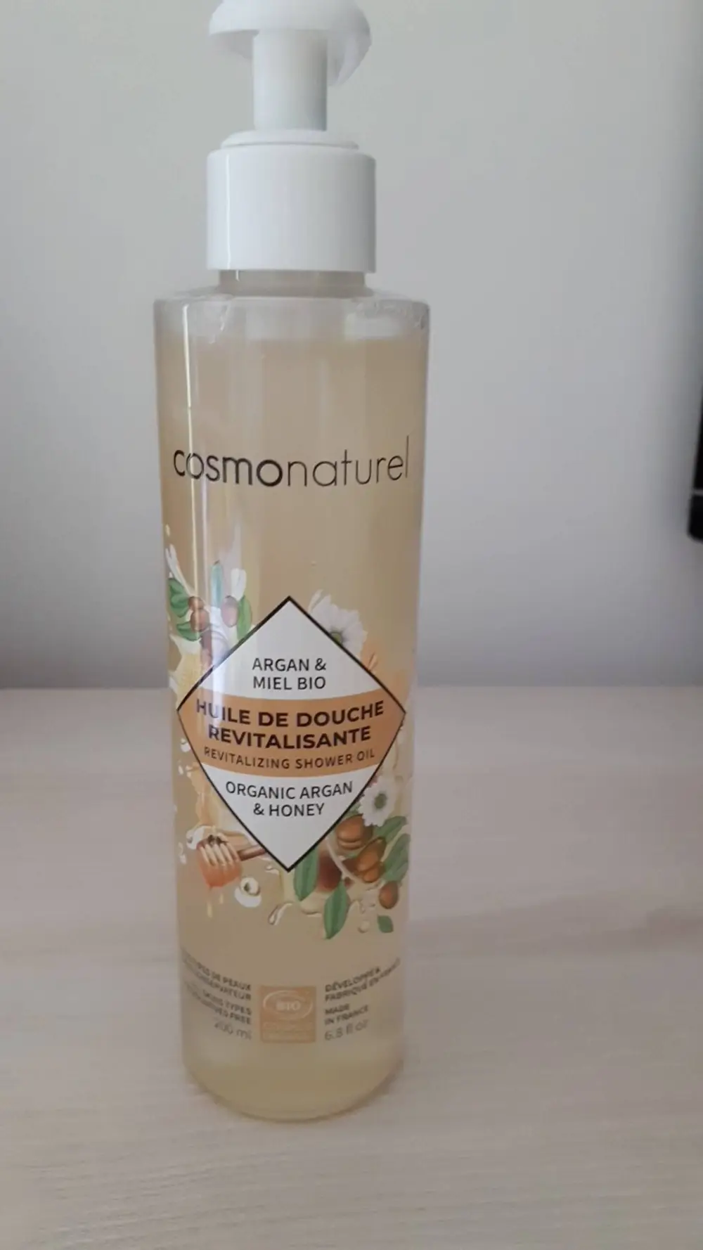 COSMO NATUREL - Argan & Miel bio - Huile de douche revitalisante 