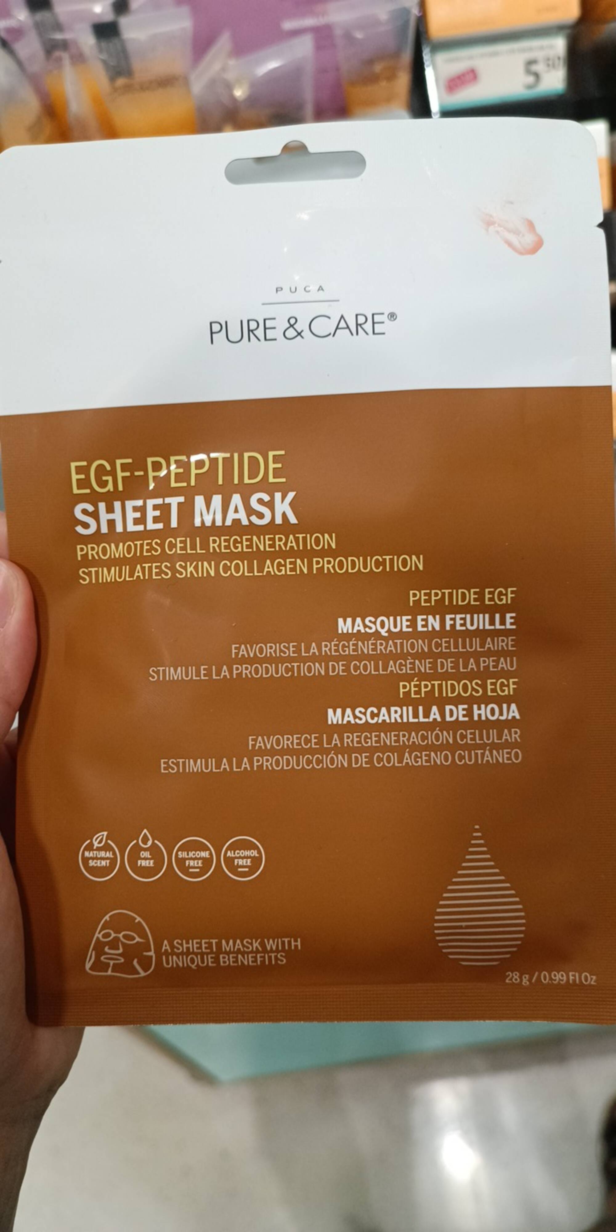 PURE & CARE - Masque en feuille peptide EGF