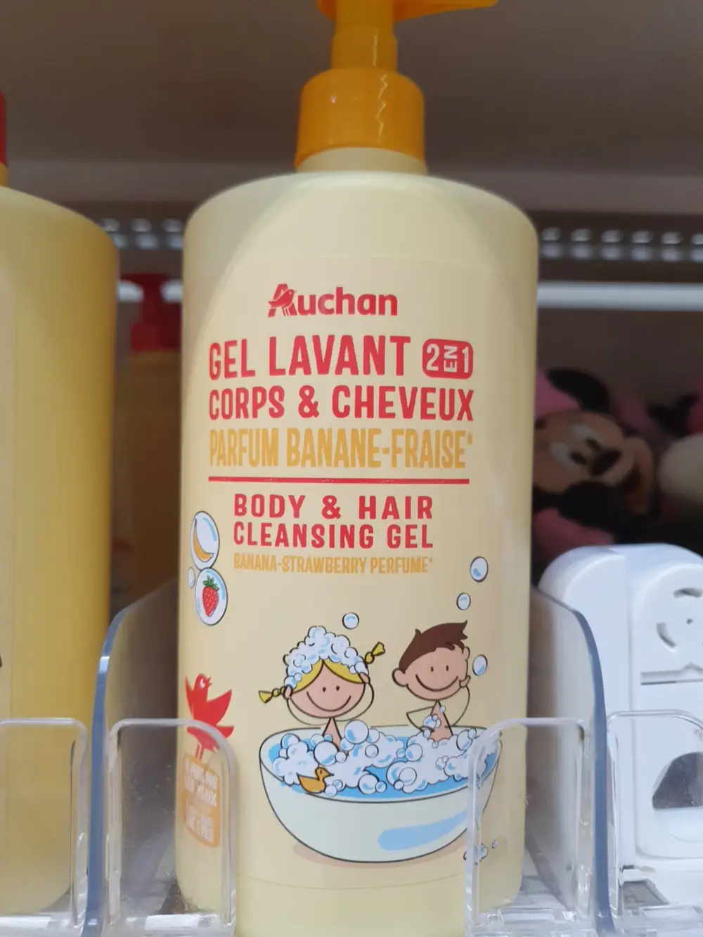 AUCHAN - Gel lavant 2 en 1 parfum banane-fraise