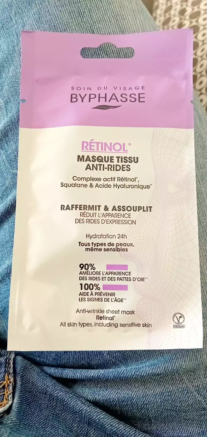 BYPHASSE - Rétinol - Masque tissu anti-rides