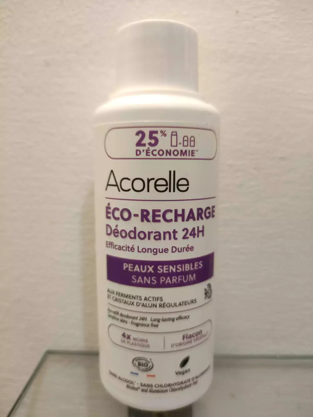 ACORELLE - Peaux sensibles - Déodorant sans parfum 24h