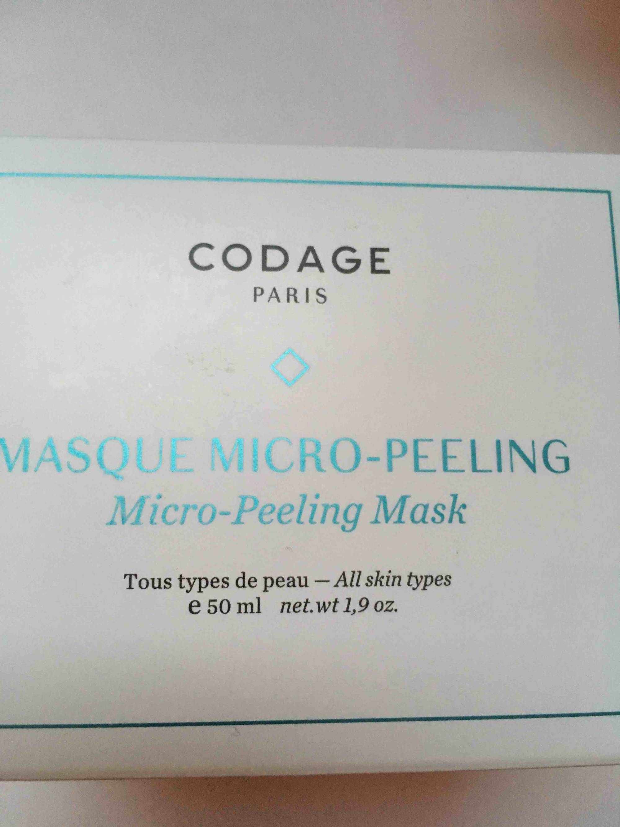 CODAGE - Masque micro-peeling
