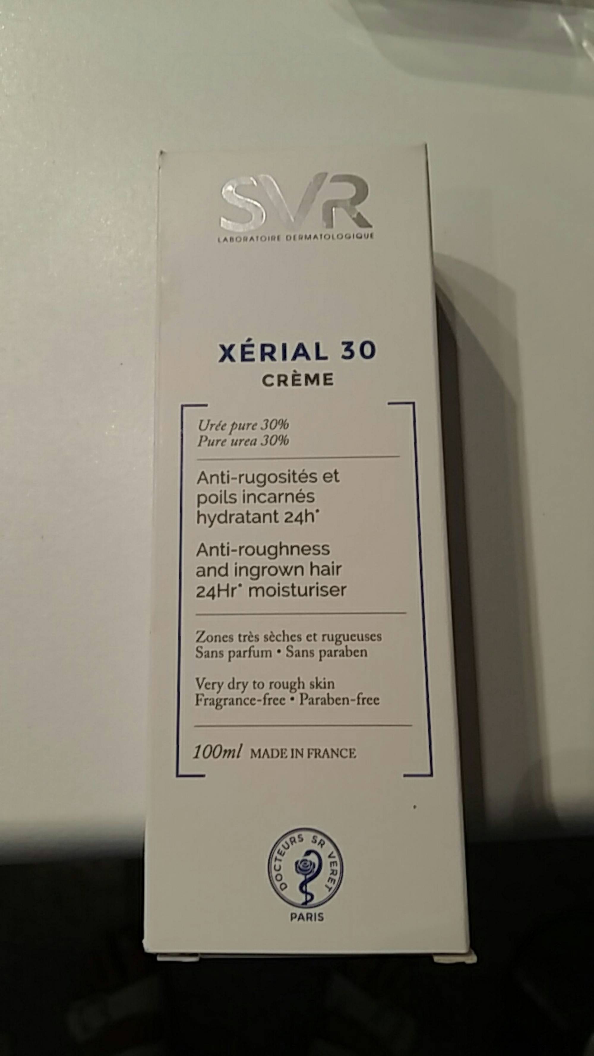 SVR - Xérial 30 crème - Anti-rugosités et poils incarnés 