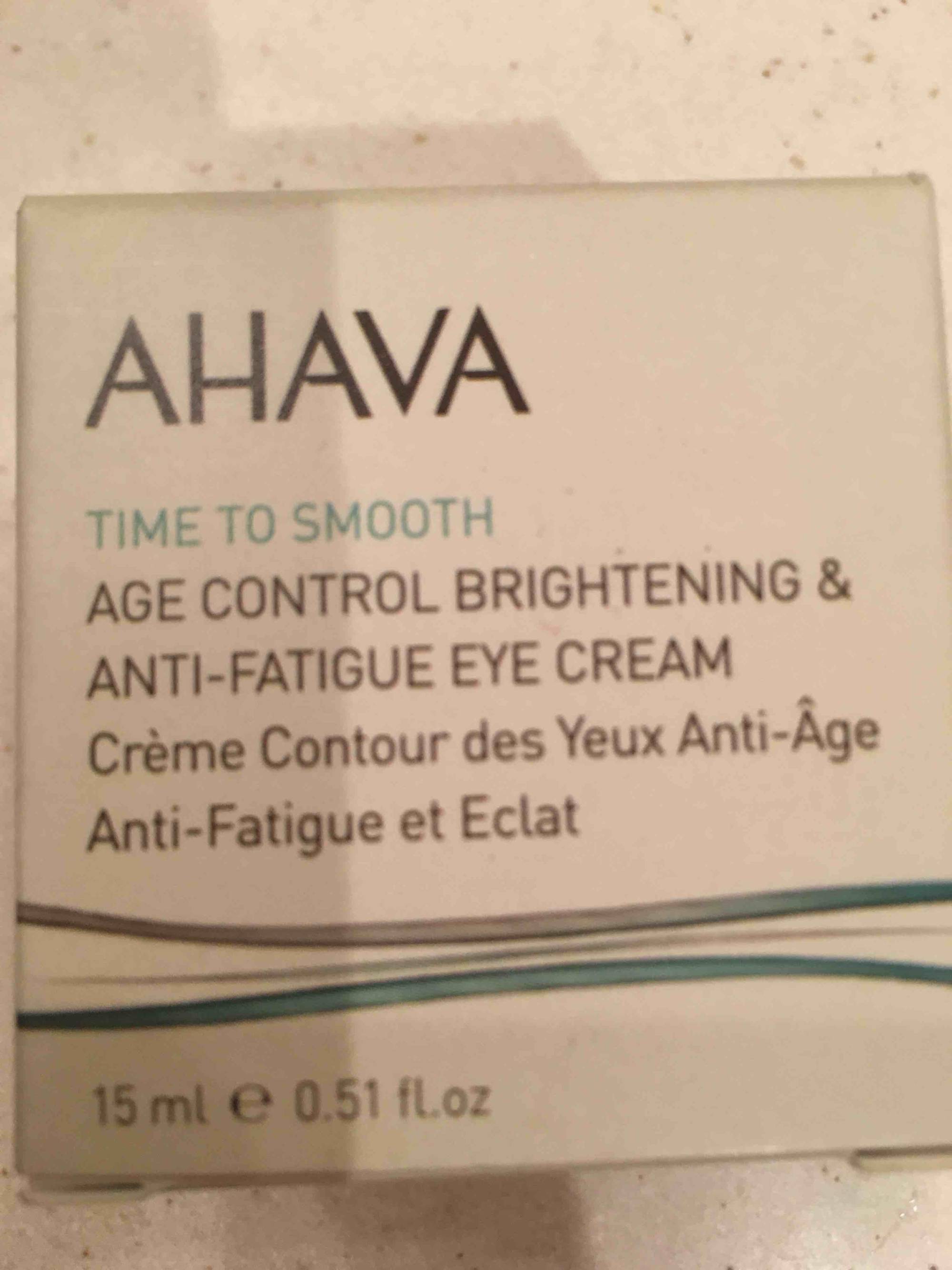 AHAVA - Time to smooth - Crème contour des yeux