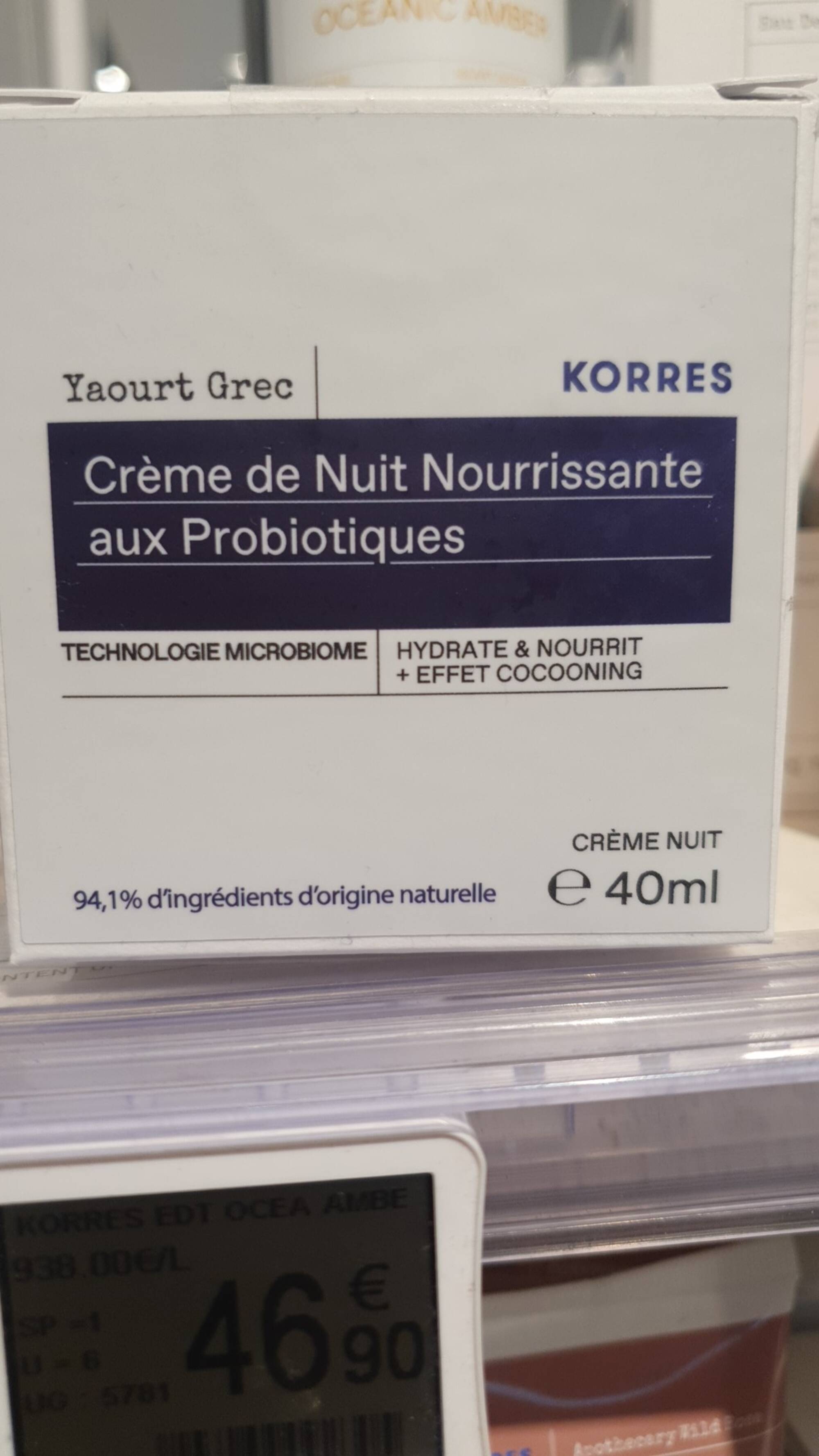 KORRES - Yaourt grec - Crème de nuit nourrissante aux probiotiques