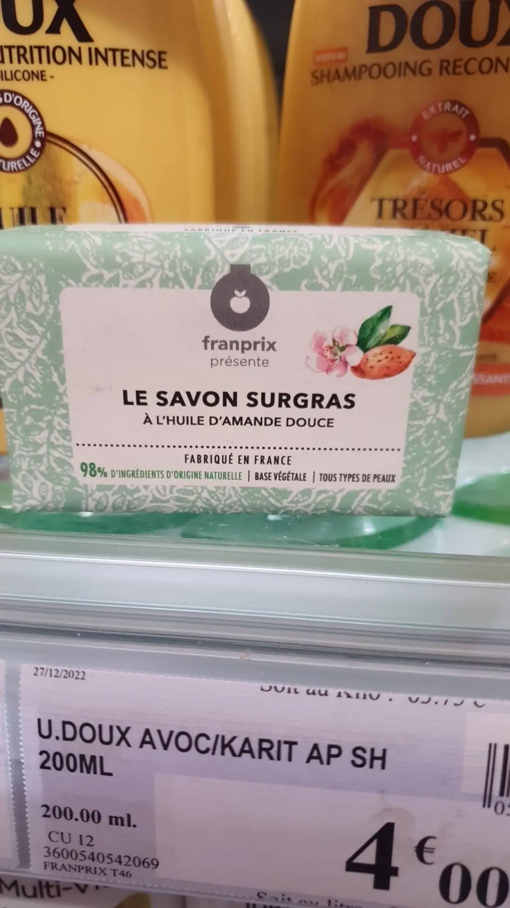 FRANPRIX - Le savon surgras à l'huile d'amande douce