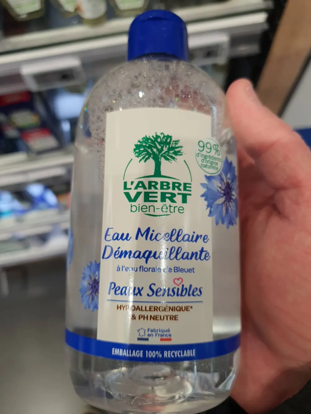 L'ARBRE VERT - Eau micellaire démaquillante à l'eau florale de bleueut