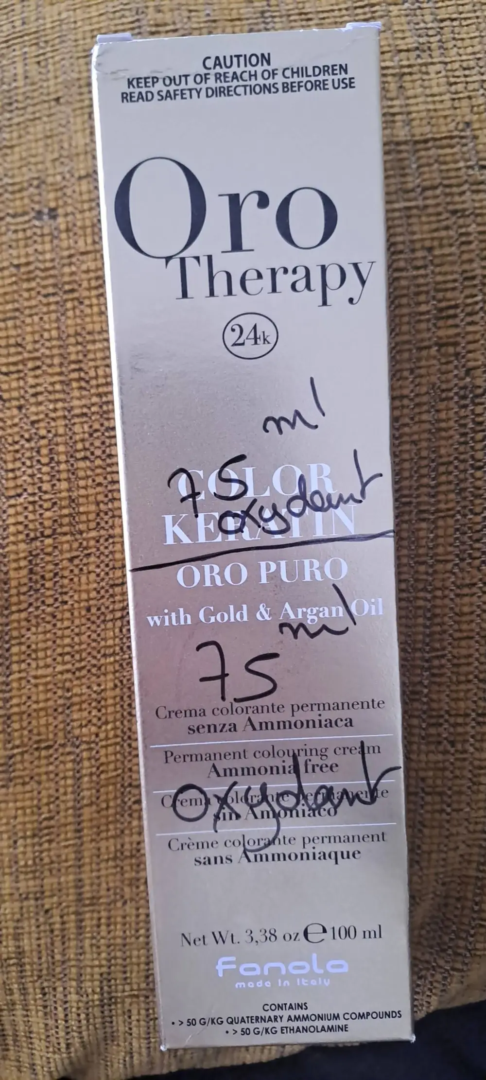 ORO THERAPY 24K - Color keratin oro puro - Crème colorante permanent