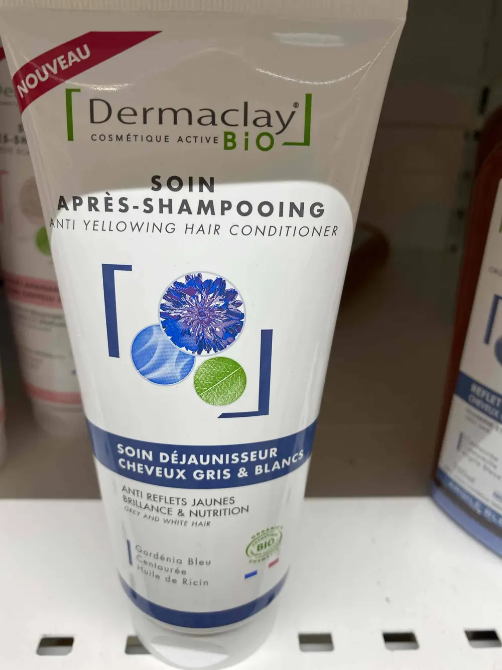 DERMACLAY - Soin déjaunisseur cheveux gris & blancs - Après-shampooing