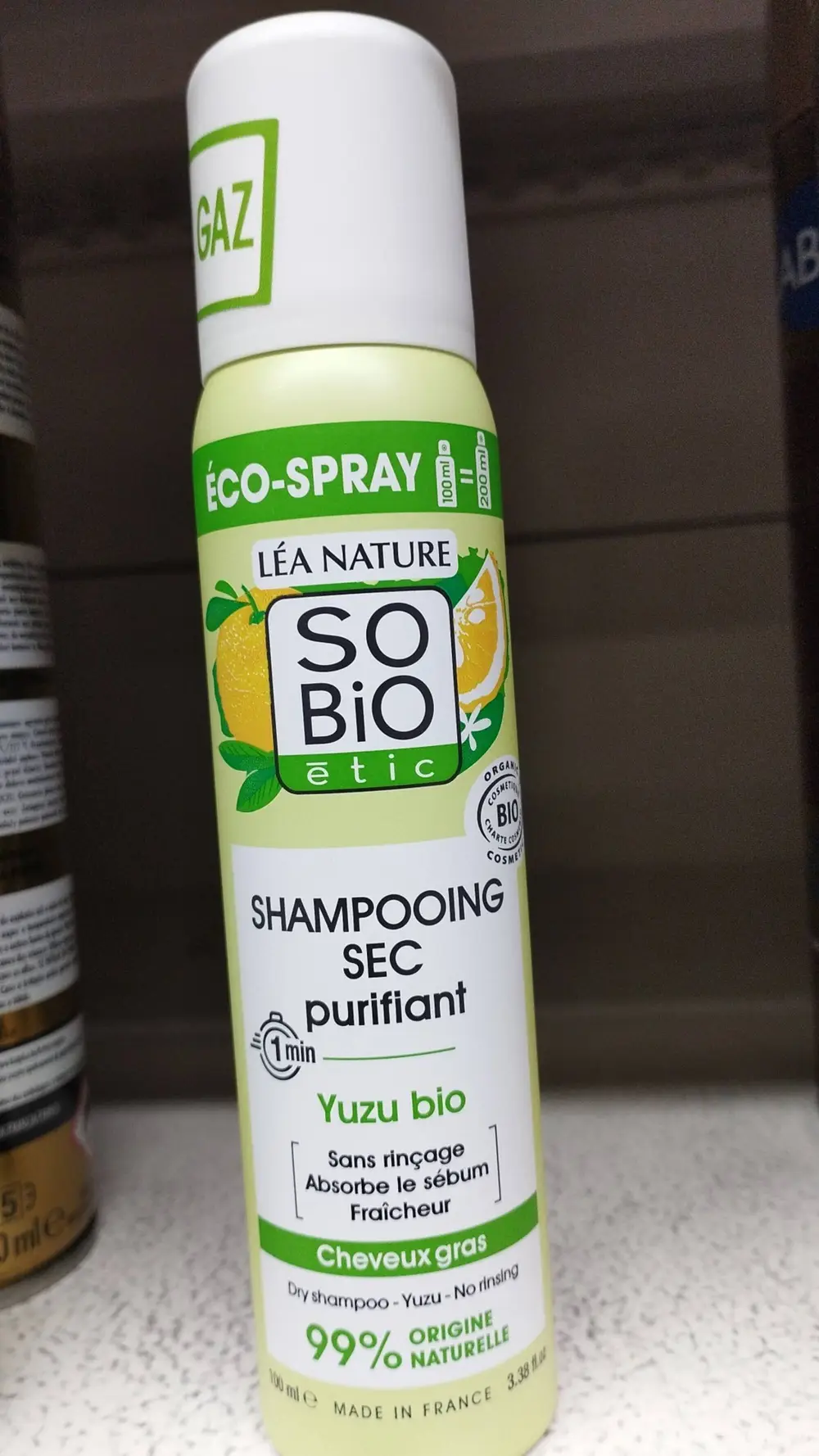 SO'BIO ÉTIC - Yuzu bio - Shampooing sec purifiant