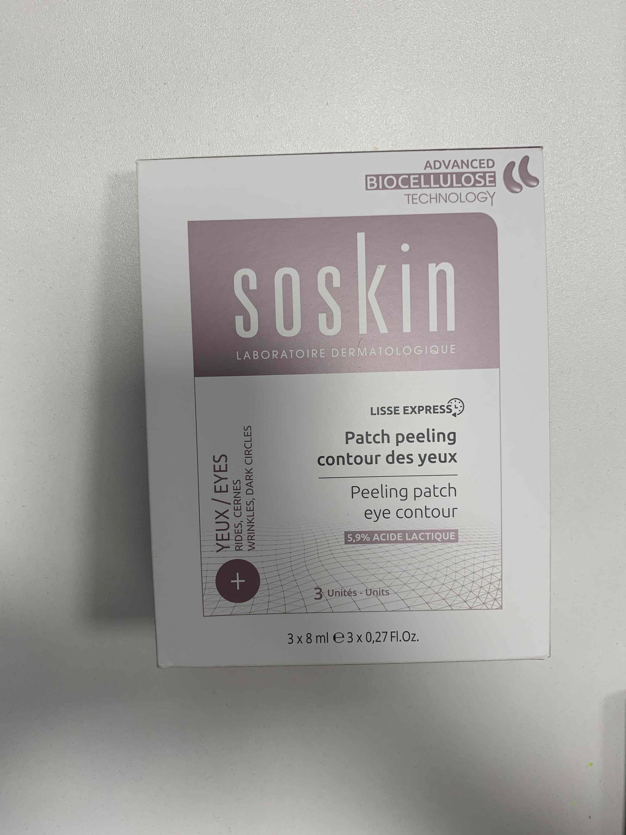 SOSKIN - Patch peeling contour des yeux 