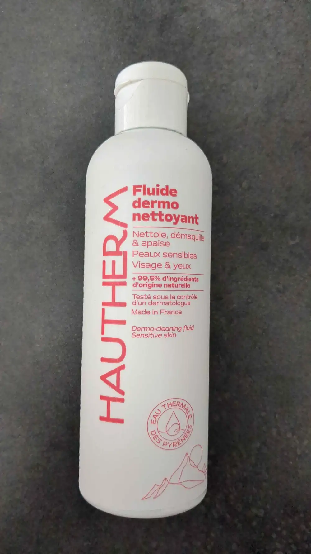 HAUTHERM - Fluide dermo nettoyant - Nettoie, démaquille & apaise peaux sensibles visage & yeux