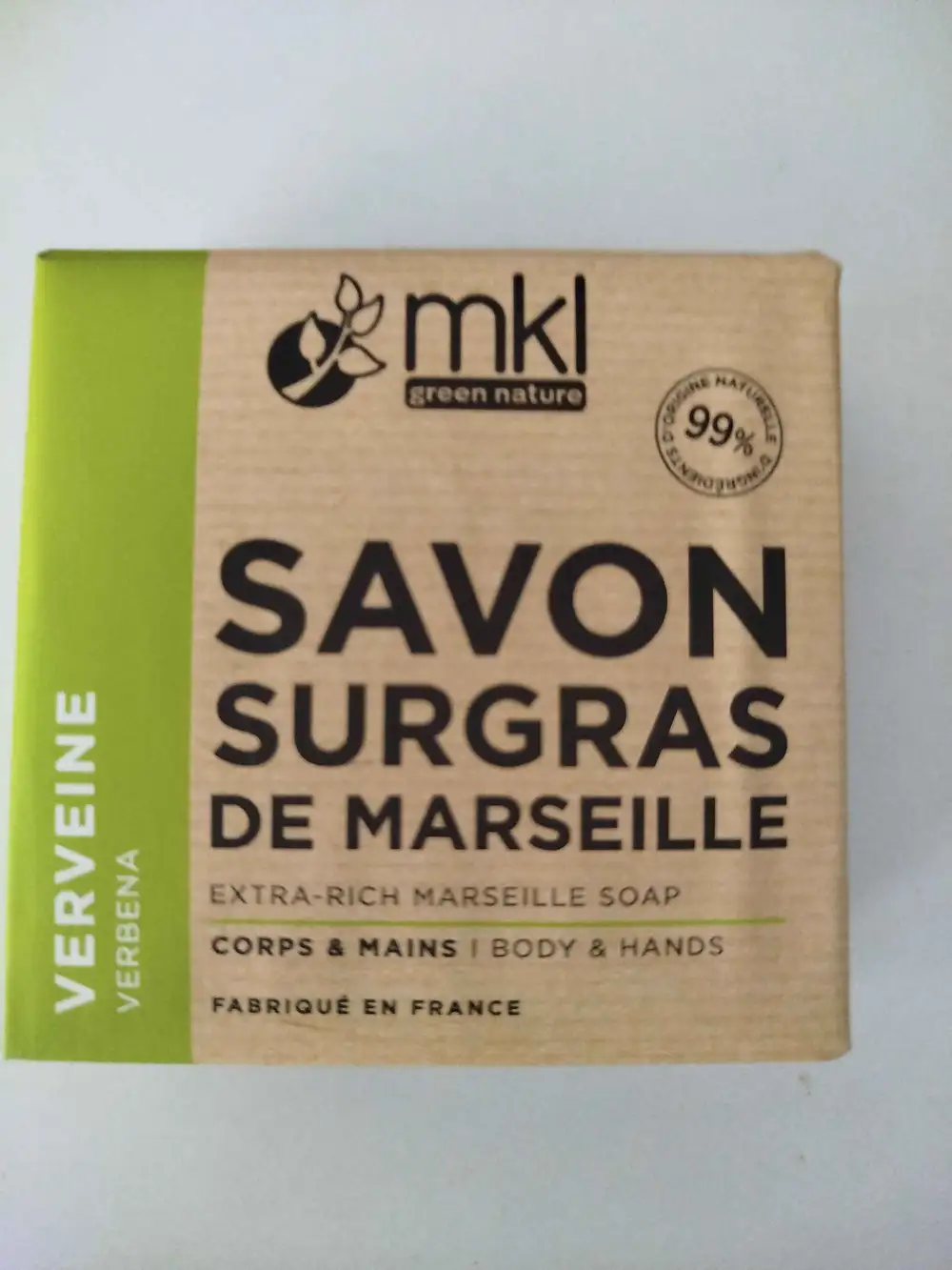 MKL GREEN NATURE - Savon surgras de Marseille à la verveine