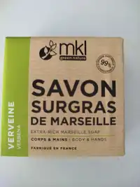 MKL GREEN NATURE - Savon surgras de Marseille à la verveine